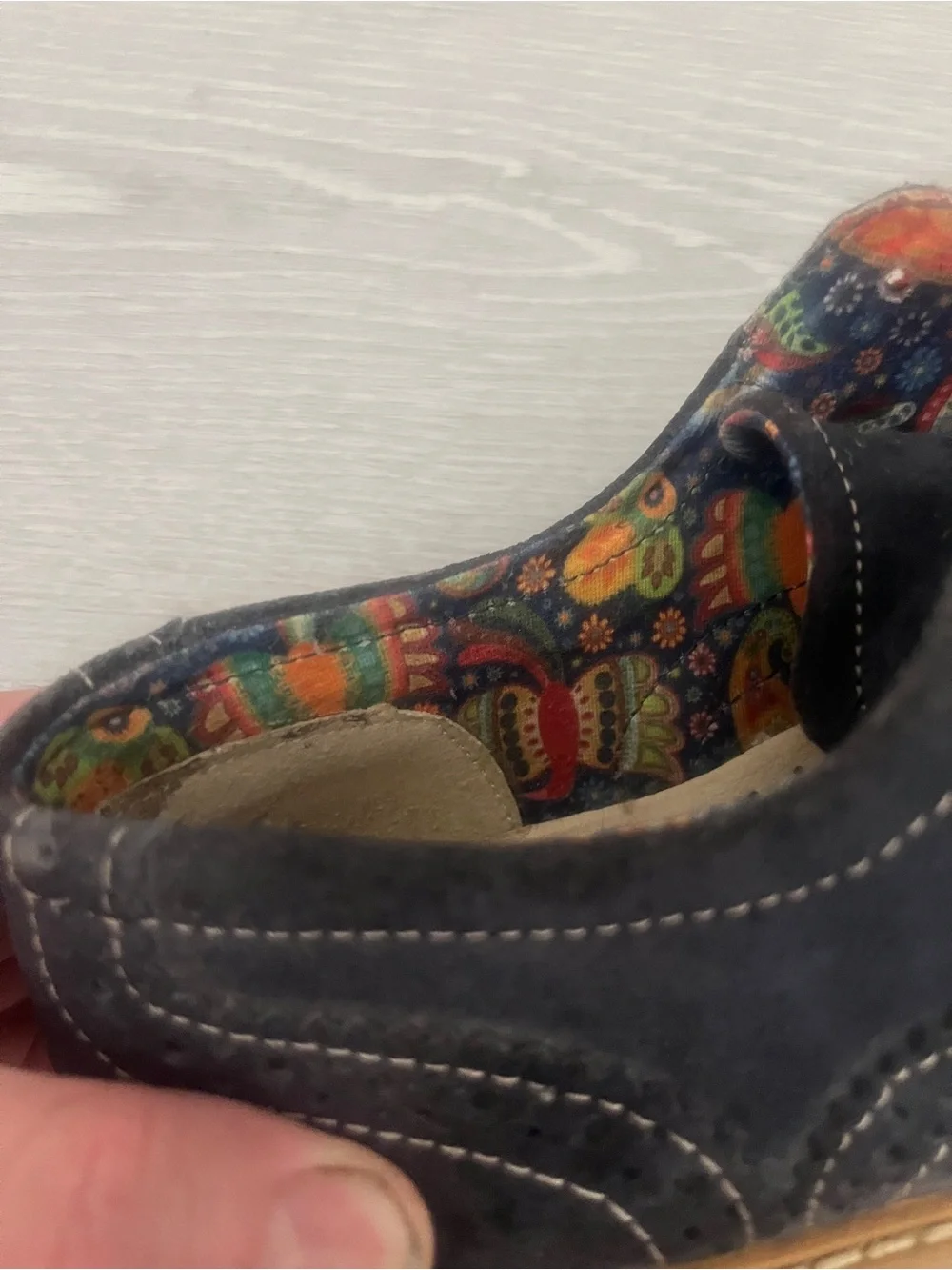 Men's Navy Suede Derby Shoes with Red Laces